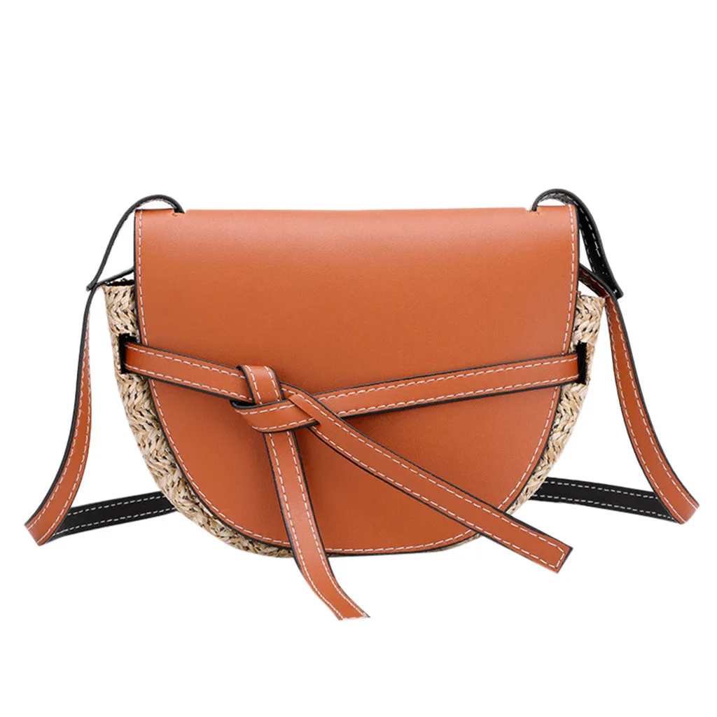 

Summer 2019 Fashion Handbags Women Straw Hit Color Bow Lace-Up Shoulder Bags Messenger Bag Cover Cute Bow Phone Bag Sra bolsas