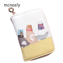 Роскошный бренд кошка кожаный узор женский короткий кошелек на молнии мульти-кошелек для карт и монет мультфильм дети держатель карты кошельки