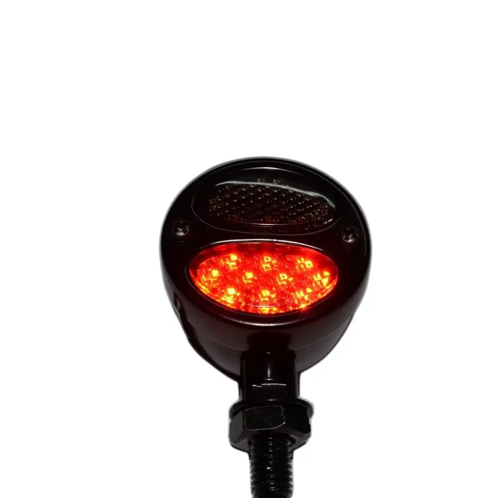 JXLCLYL Red+Yellow LED 12V Motorcycle Bullet Turn Signal Running Brake Light Chrome