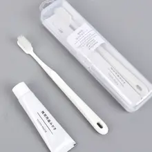 Японская Минималистичная взрослая белая зубная щетка с пастой набор переносная мягкая щетина ручной уход за полостью рта набор чистящих средств