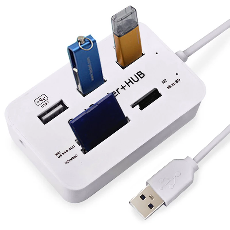 3 Port USB Hub 3.0 TF SD Card Reader Support SD//TF//M2//MS for laptop computer PC