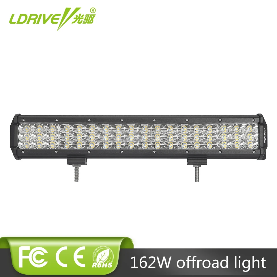 

162W Cree Chip 3-Row Spot Flood Combo Beam LED Work Light Bar Off Road LED Light Bar for Truck SUV ATV 4x4 4WD LED Fog Headlight