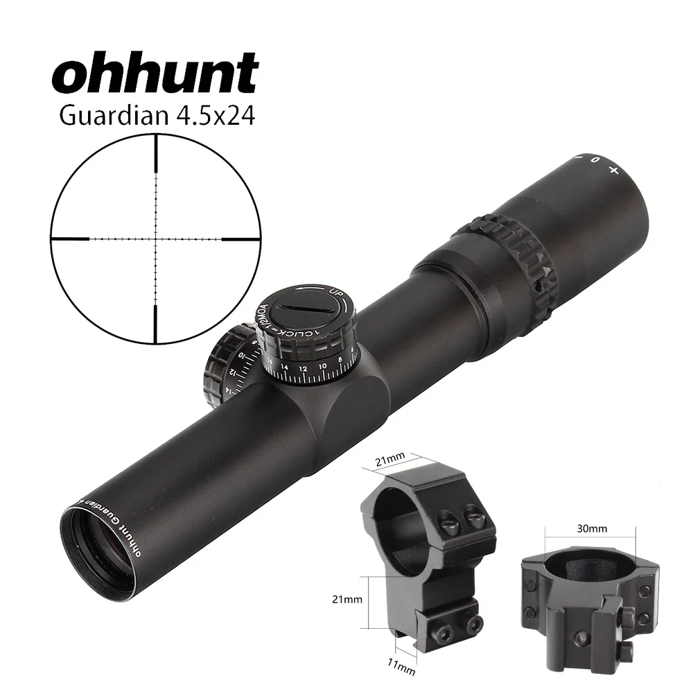 Ohhunt 4,5X24 компактный охотничий прицел 1/2 полумиллиметровый точечный провод оптический прицел с башенками сброс тактический прицел - Цвет: 30mm-Dovetail-SGZ
