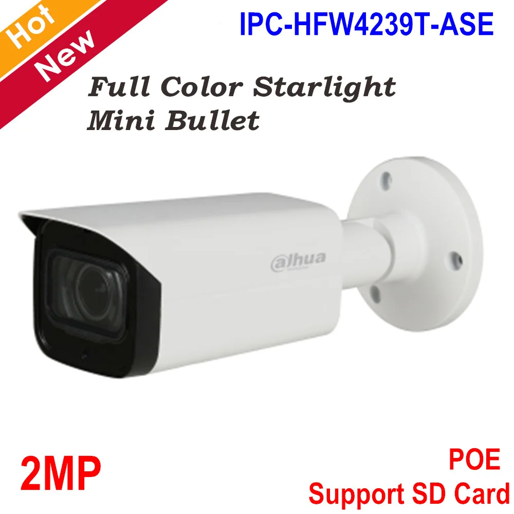  Dahua 2MP IP Camera Full color Starlight Mini Camera H.265 Support Smart Detection and POE WDR Bull