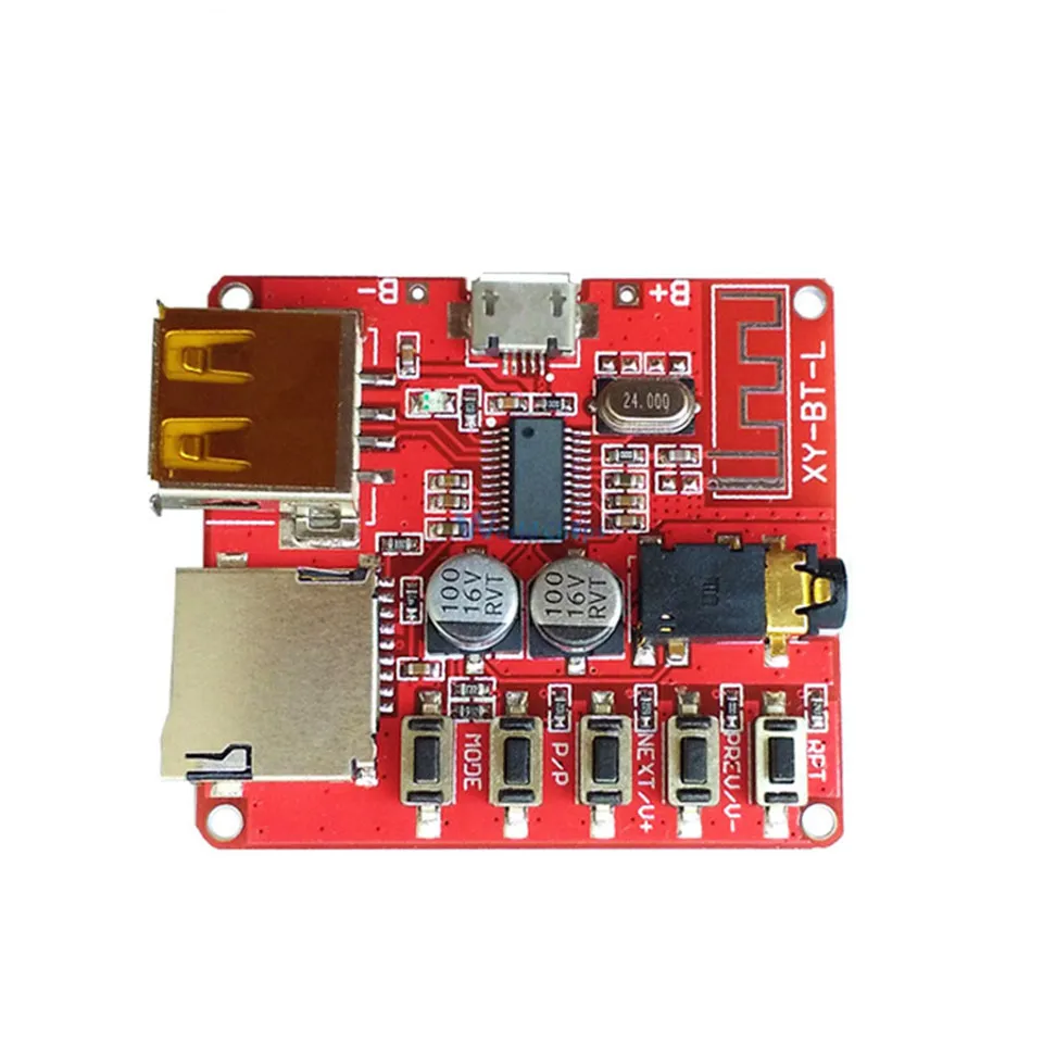 YKSO 3.7-5V Wireless Bluetooth MP3 Decoder Board MP3 Players Accessories Micro USB TF Card Interface MP3 Decoder (2)