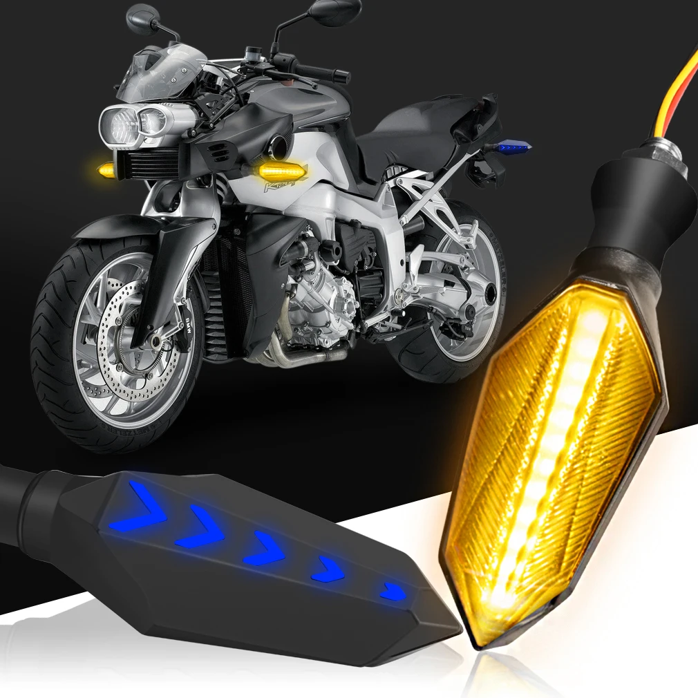 

2pcs Motorcycle Turn Signals LED Brake Stop Lamp 17SMD Flexible Indicator Amber Light Flicker Flasher Flashing Motorcycle Led