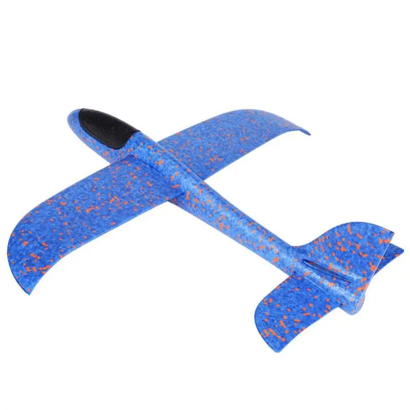 49 см мини-пенопласт летающий самолет ручной запуск бесплатно летающий самолет ручной бросок самолет игрушки-головоломки для детей - Цвет: Синий
