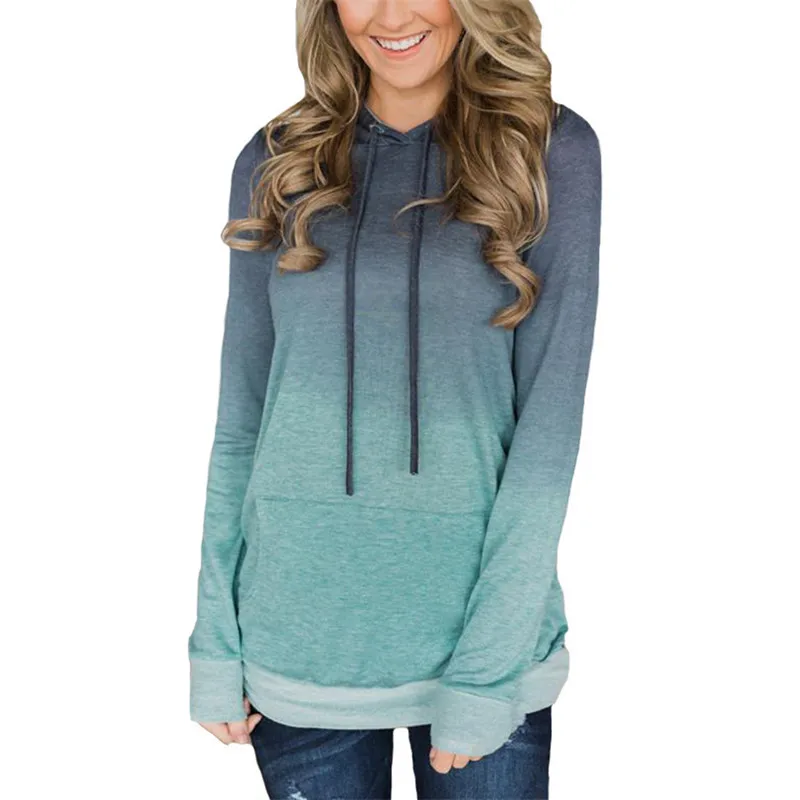 

Patchwork Dyeing Print Hoodies Women Drawstring Pocket Hood Hooded Moletom Kawaii Sweatshirts Coat Hoody Tops 2019 Swet Femme