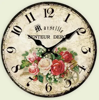 Vintage Wooden Black White Wall Clock Large Shabby Chic Rustic Vintage Wooden Black White Wall Clock Large Shabby Chic Rustic Family Warmth Antique Style World