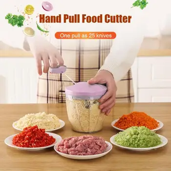 

Camping Fruit Vegetable Chopper Manual Rope Food Processor Silcer Shredder Salad Maker Garlic Onion Slicer Cutter Kitchen Tool