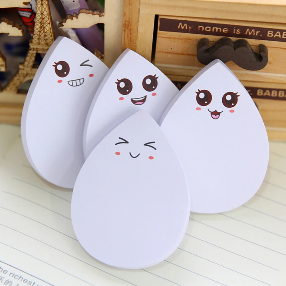 

1PC Diy water drop face smily memo pad Sticky label school sticky note for school office supplies stationery wholesale