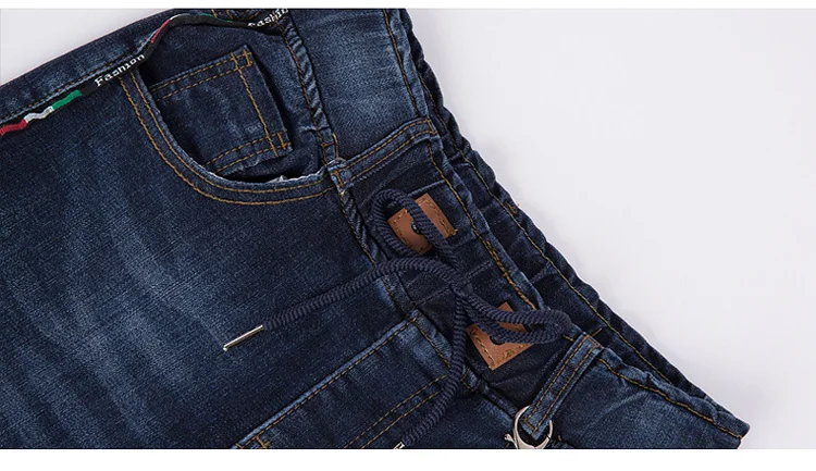 Jeans Woman Mid Waist Stretch loose Deimn Long Trousers New for 4 Season Women's Elastic Waist Harem Pants Dark Blue Mom Jeans