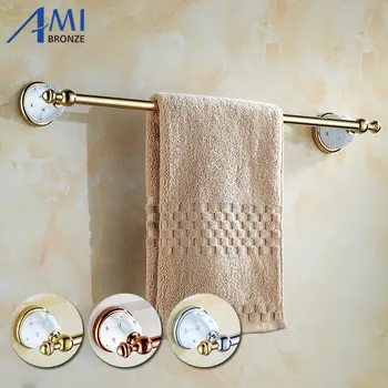 

63GD Series Golden Polish Towel Bar with Diamond Bathroom Accessories Towel Bar Towel Rack With Hook Single Towel Shelf 50CM