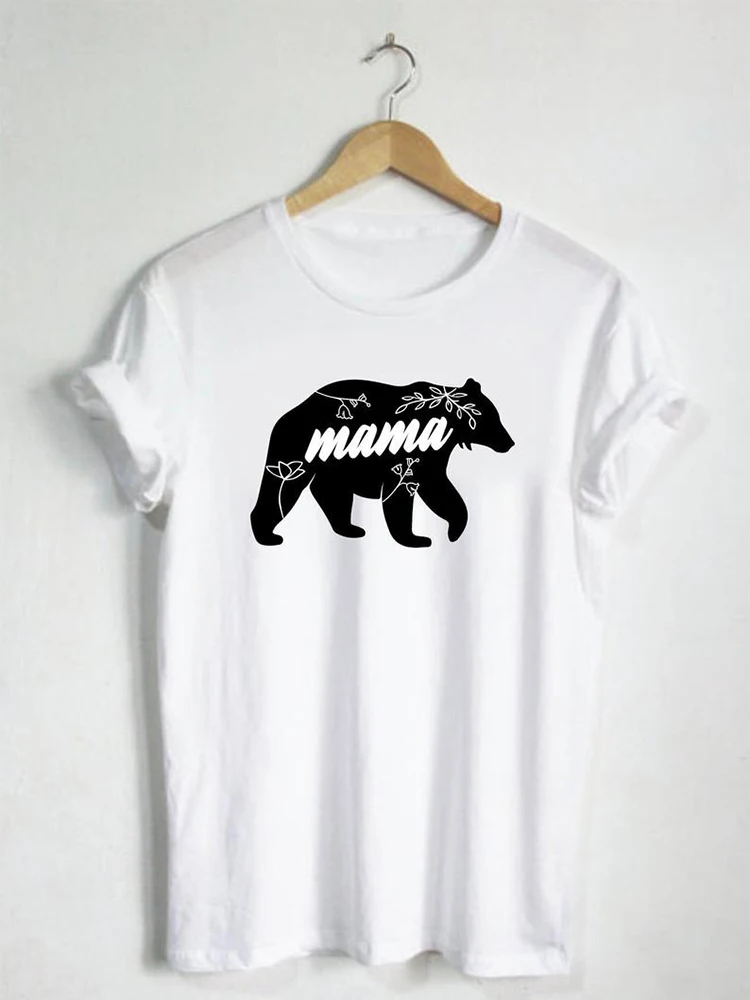 Mama bear t shirt for women Summer O-Neck Mom T-Shirt Mom Life Shirt Gift for Mom Casual Female Tee Ladies Tops Fashion t shirts