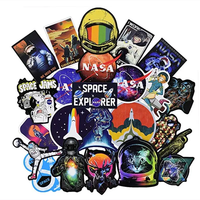 100Pcs SPACE EXPLORER STICKERS Vinyl Decals for Laptop Macbook Trackpads Keyboards Waterproof Vinyl Stickers Graffiti Sticker