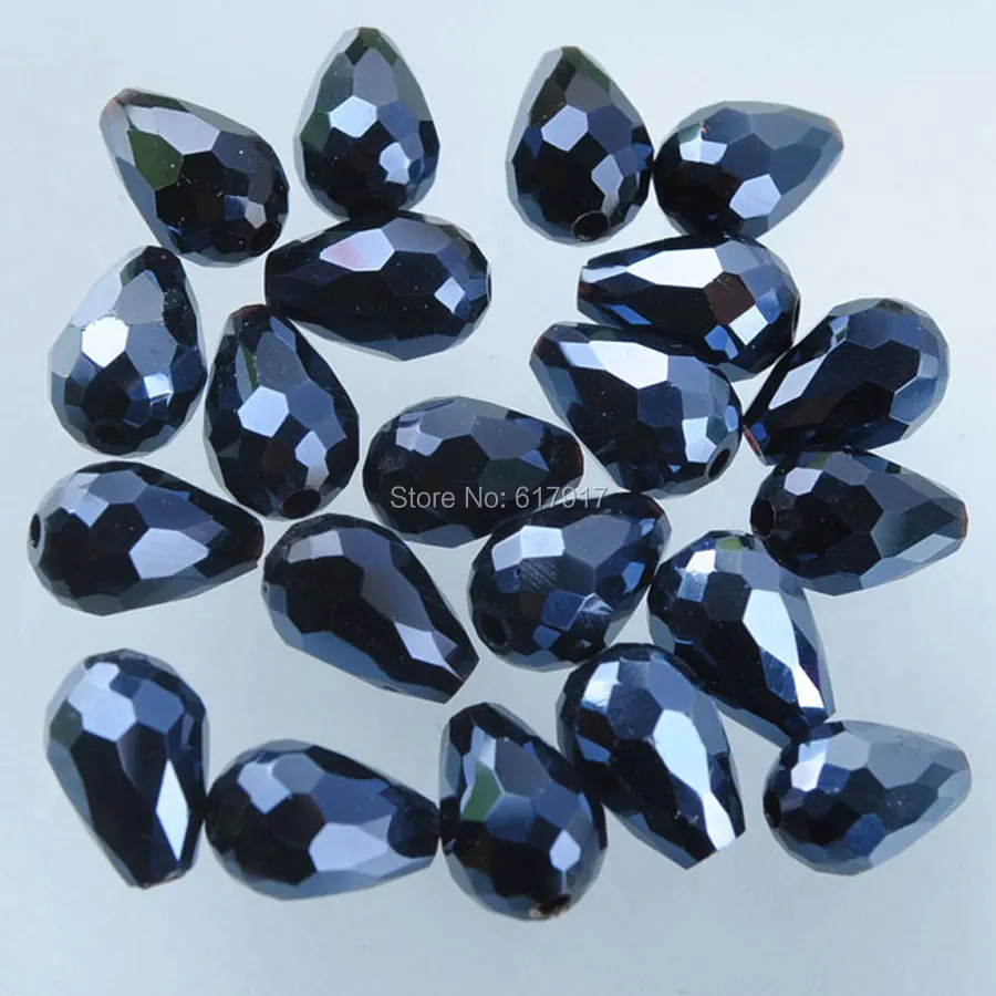 

Free Shipping Black Crystal Faceted Teardrop 8x12mm Loose Spacer Beads For Jewelry Making 60pcs/lot TA3030