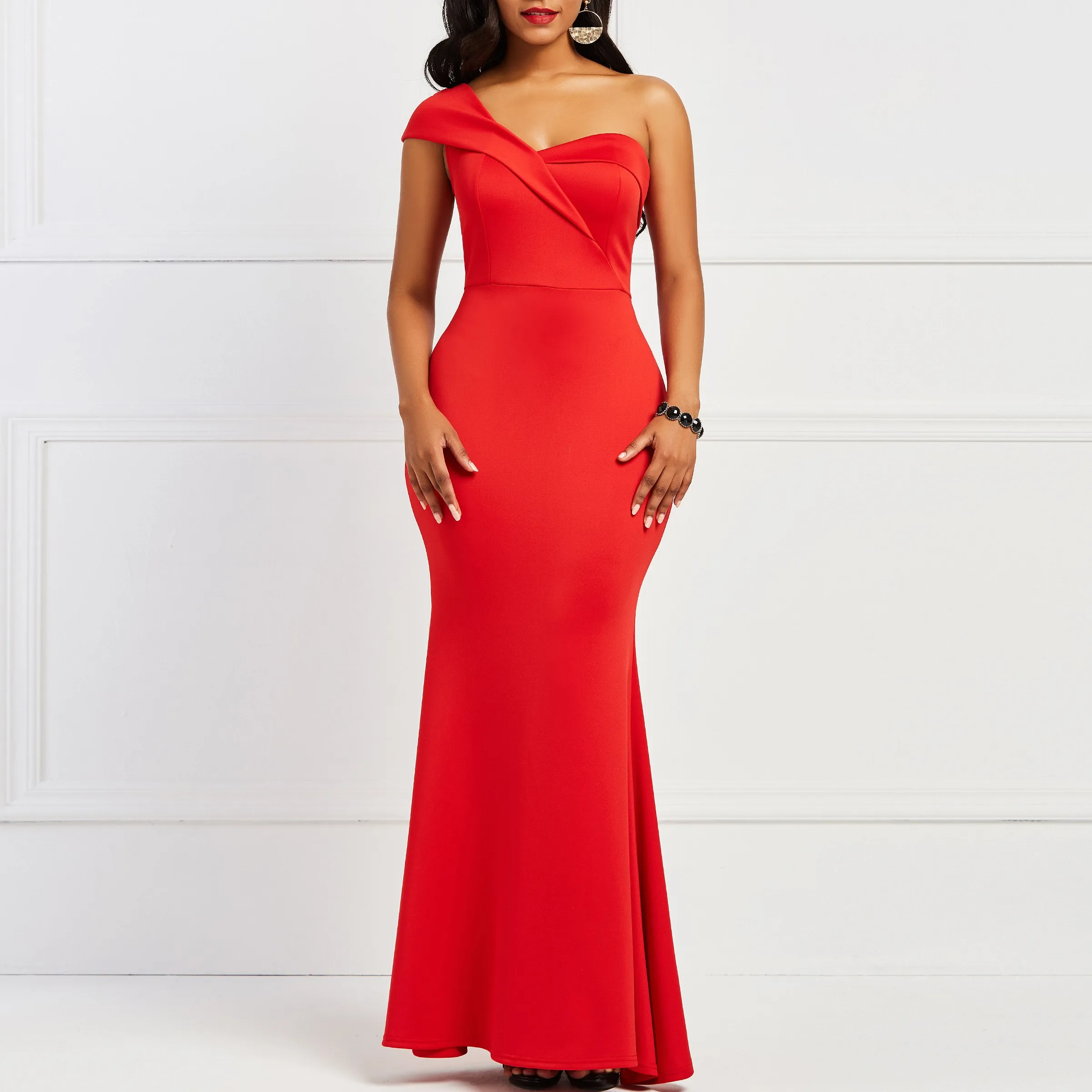 red dinner dress