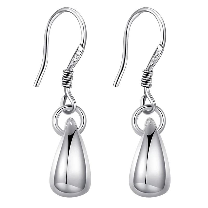 Lovely Jewelry Silver Earring Water Drop Pendant Drop Earrings For Women AE177-in Drop Earrings ...