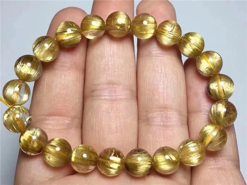 Natural Gold Rutilated Titanium Quartz Bracelet (6)