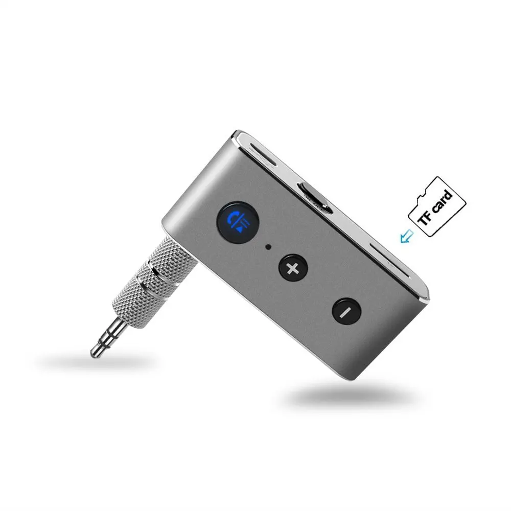 

TECSIRE BT710 Bluetooth Receiver Car Kit 3.5mm Wireless Audio Adapter Support TF Card Play