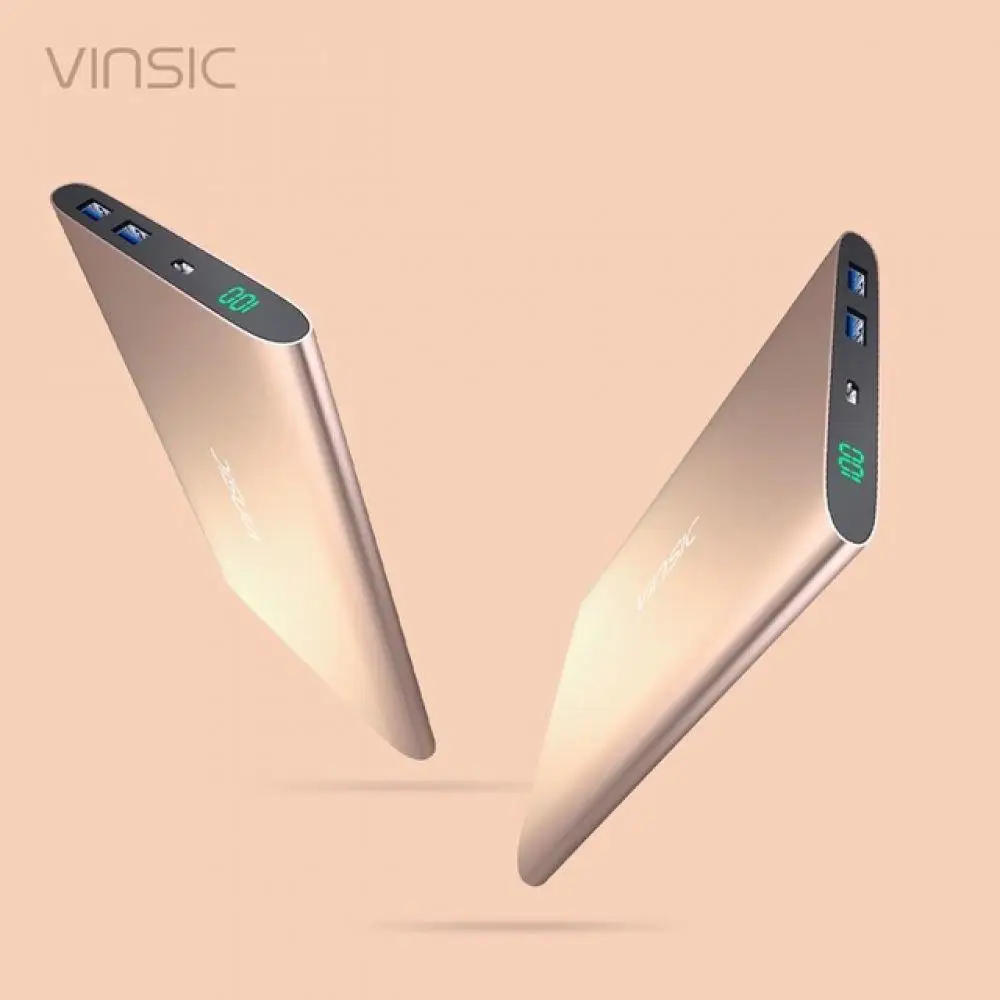Vinsic M50000 портативное зарядное устройство 20000 мАч Внешнее ультра тонкий двойной USB