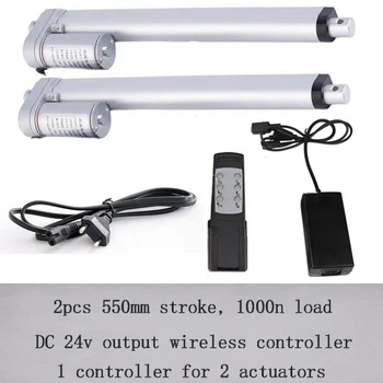 

Electric 24v actuators with 550mm stroke, 1000N/100kgs load linear actuator with 1 for 2 type wireless controller