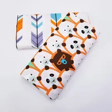 Хлопковая саржевая ткань с принтом панды, ткань для пэчворка, ткань для шитья, стеганая одежда из хлопка для детей и детей