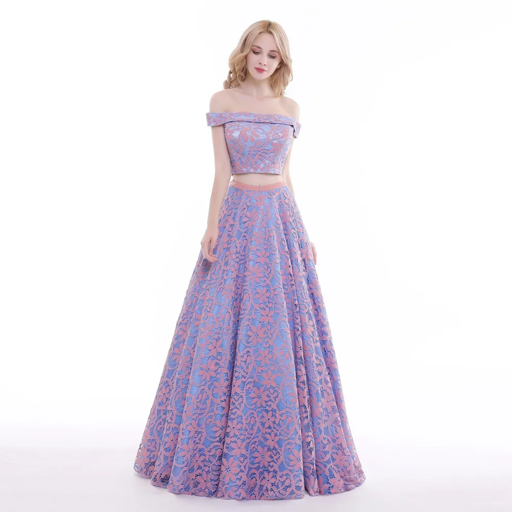 

Finove 2019 New Prom Dresses Long Floor Length Romantic Purple Sexy Strapless Vintage Flowers Lace Lady Dress Party Dress Gowns