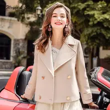 Weyes& кепф двубортное зимнее пальто женское теплое шерстяное пальто женское плотное женское негабаритное розовое