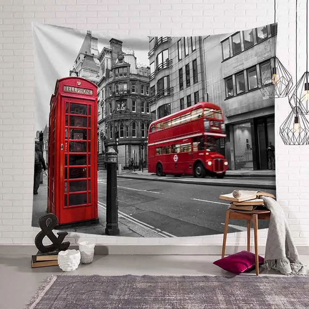 GT8077-4 Red Bus Tapestry