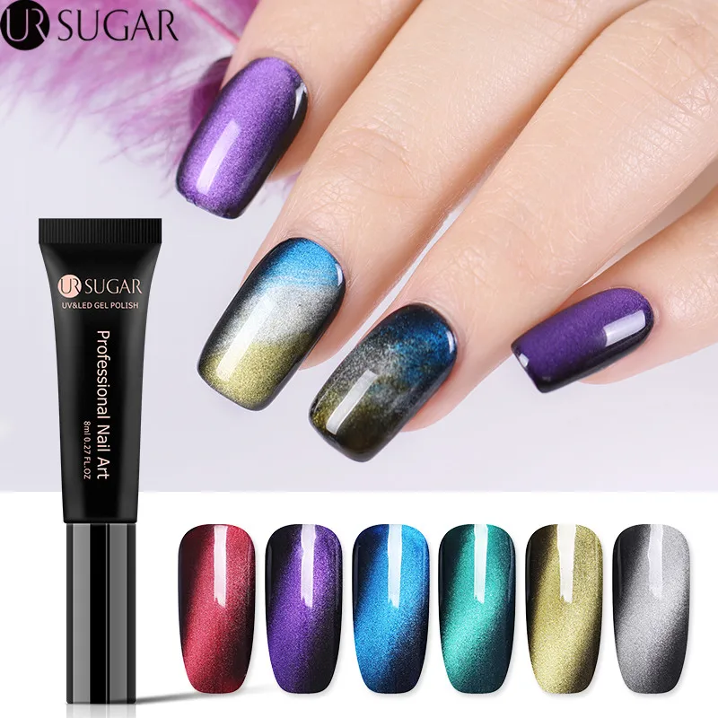 

UR SUGAR 8ml Wide Cat Eye Nail Gel Polish Luxuriant Jade Effect Glel Lacquer Magnetic Soak Off UV Gel Varnish Nail Art Manicure
