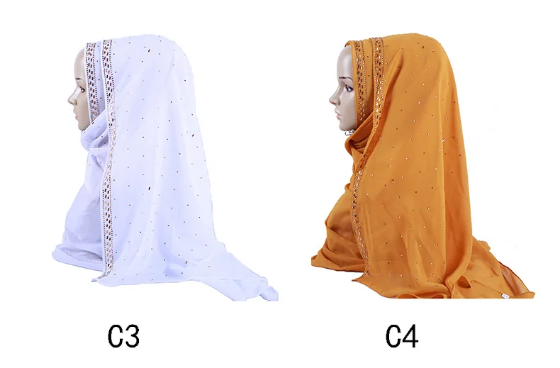 Мусульманский женский сверлильный шифоновый хиджаб шарф модный Малайзийский хиджаб исламский головной платок femme musulman niqab tesettu hejab
