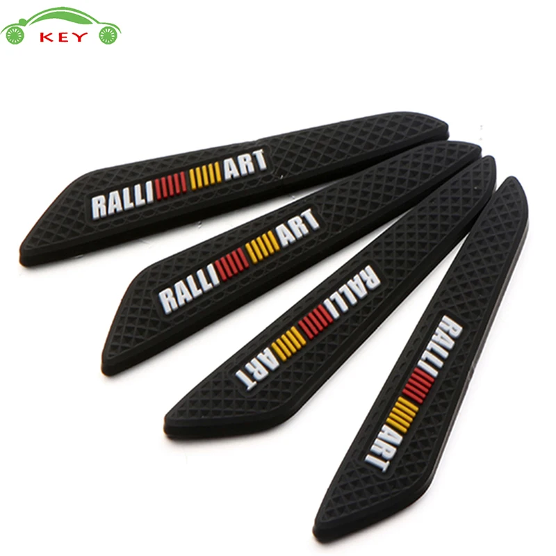 

4pcs Car Bumper Strip for Mitsubishi mirage Outlander ASX for Ralliart Ralli Art Logo Anti Scratch Sticker Door Edge Protection
