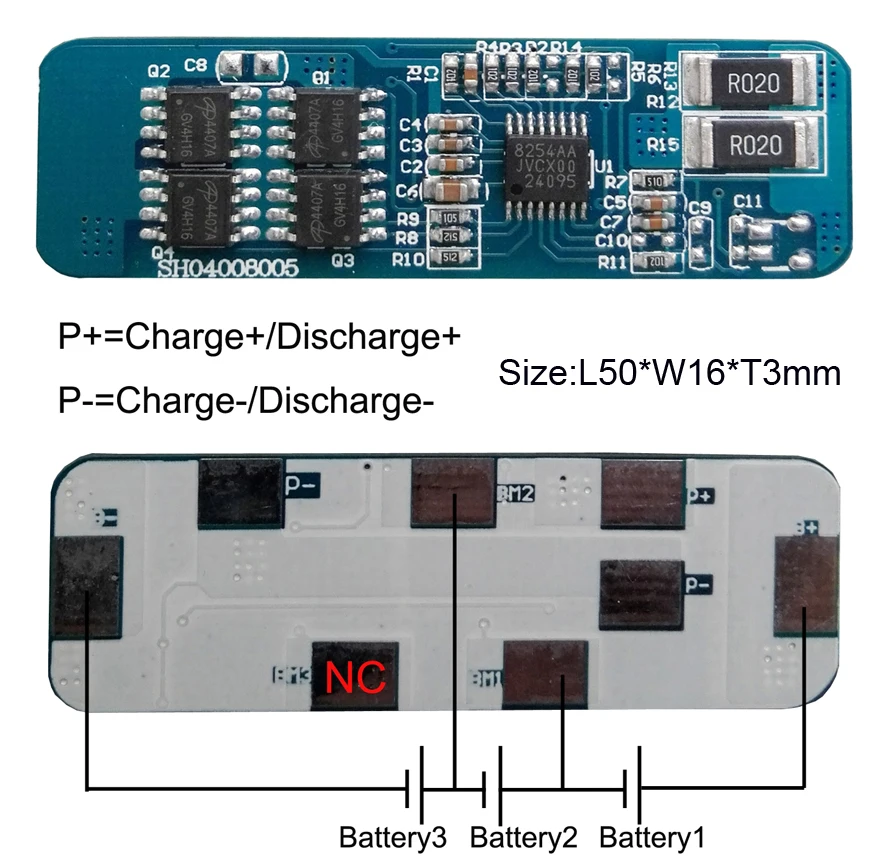 Бесплатная доставка 2 шт./лот 3 S 4A Li-Ion BMS батарея PCM Защитная плата для литий-ионных аккумуляторов SH04008008-LB3S4A