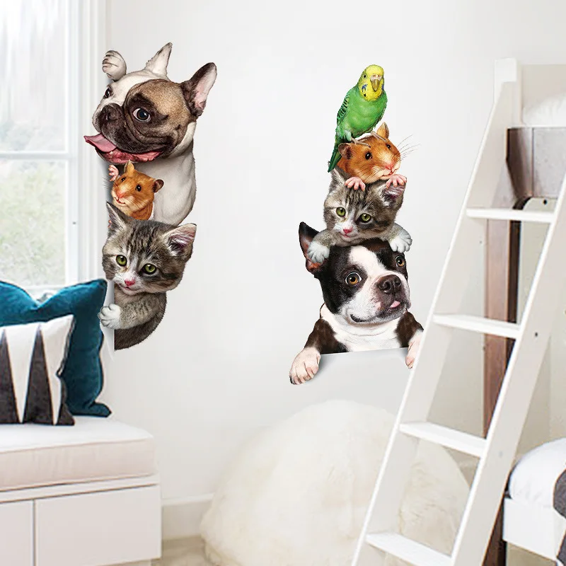 

% 3D cartoon animals Horse Head Personality flowers Wall sticker Mural Removable DIY Room Decor Declas Bedroom Wall Decal