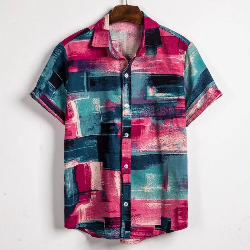 

MJARTORIA 2019 Male Casual National Customs Printed Fashion Shirts Short Sleeve brand clothing Quick Dry Breathable Loose Shirts
