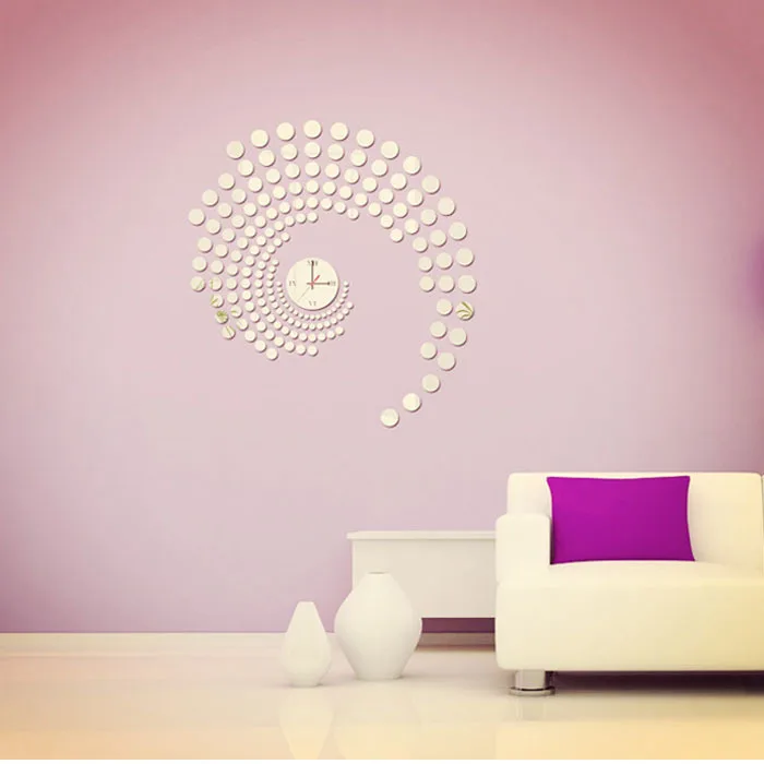 2015 warm home decoration & modern peacock dot sticker diy mirror
