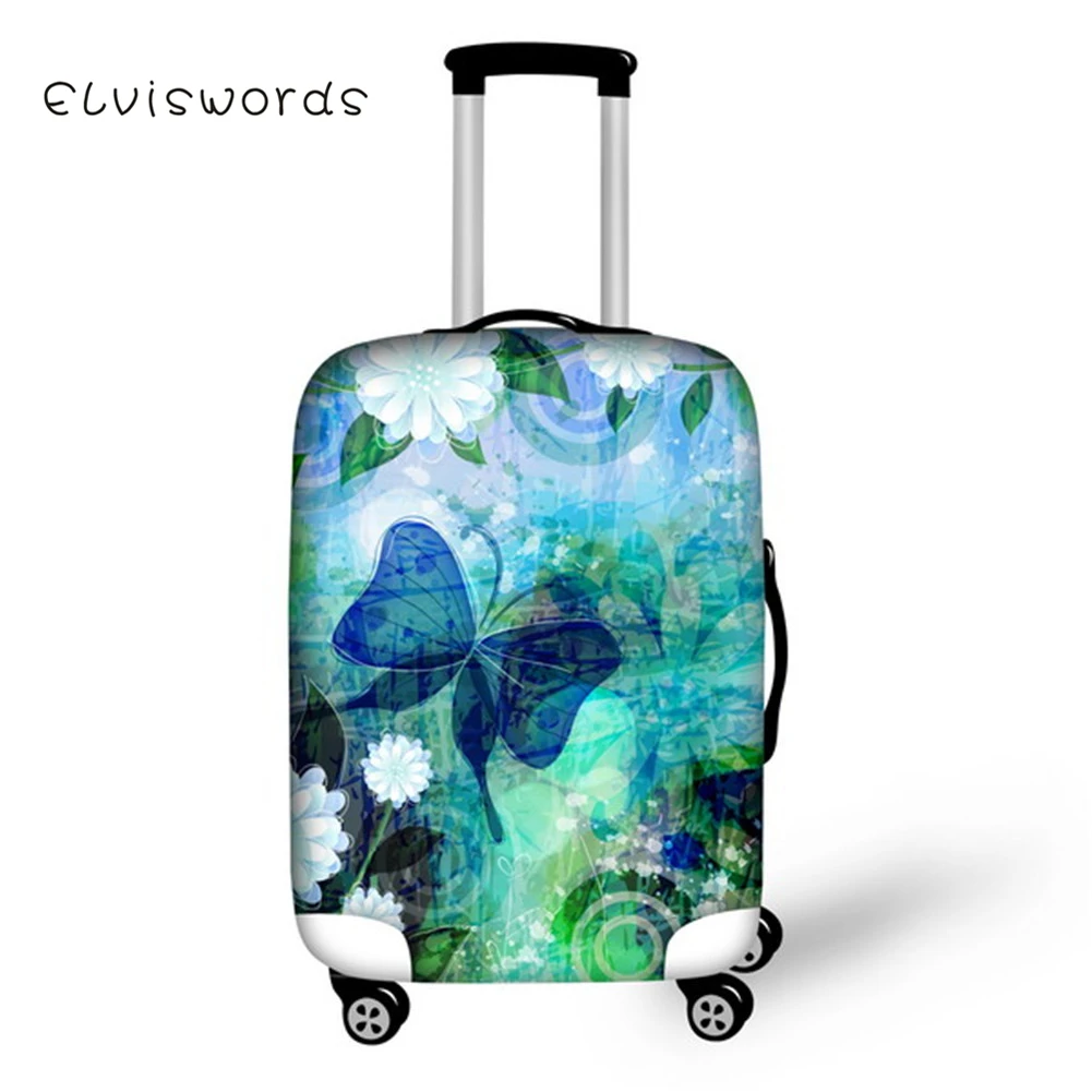 

ELVISWORDS Travel Luggage Cover Sweet Butterfly Printed for Suitcase 3D Protective Cover Elastic Stretch to 18''-30'' Case New