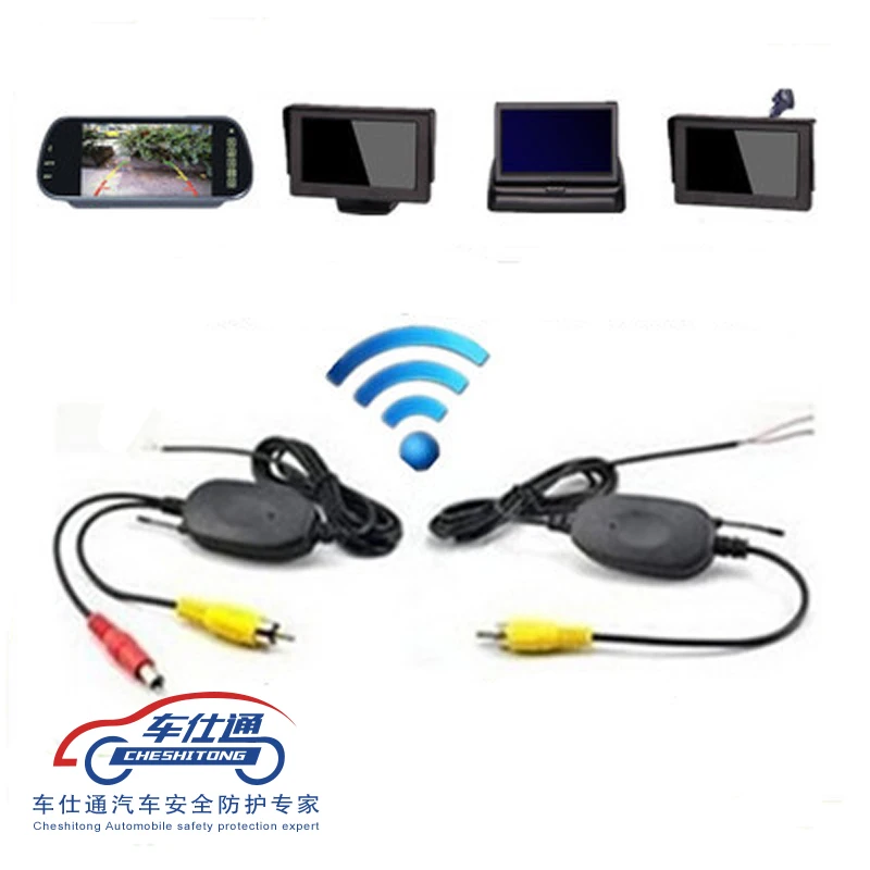 

Reverse Parking Backup Cam Monitor 2.4G Wireless RCA Video Transmitter Receiver Adapter Kit for Car DVD Monitor Rear View Camera