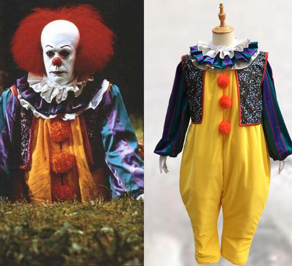 Movie Stephen King's It Cosplay costume Horror Pennywise Joker Suit