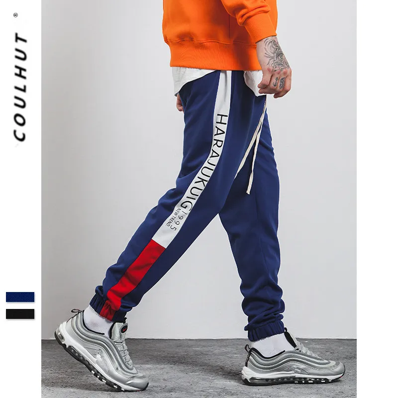

2019 SS Skateboard Side Striped Pockets Trouser Spring Autumn Mens Elastic Waist Sportswear Track Sweatpants Male Jogger Pants