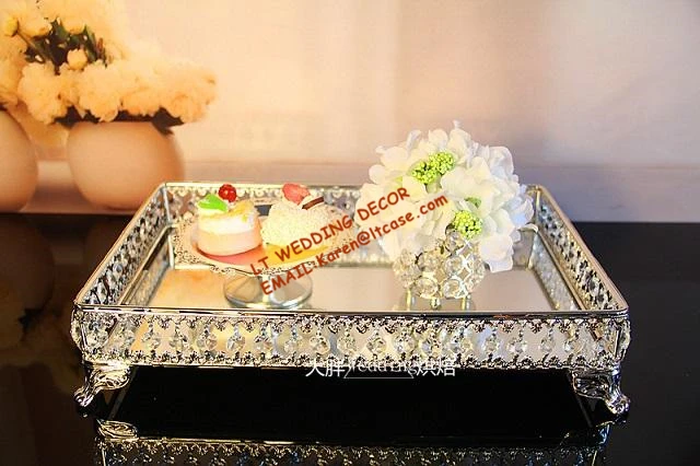  Big Size Wedding Cake Serving Tray Dessert And Fruit Plate For Kitchen and Hotel Wedding Silver Tra - 32738738895
