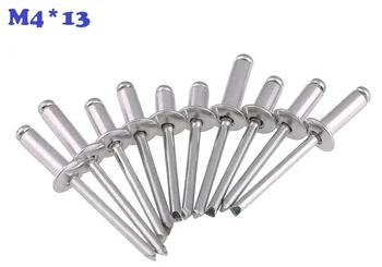 

1000pcs/Lot Aluminum M4*13 4X13MM Domed round head pop rivets open end round head rivets nail decoration rivets metal fastners