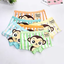Новинка, акция, 3 шт./лот, трусики для маленьких мальчиков хлопковые трусы с изображением обезьяны и животных для мальчиков, нижнее белье для мальчиков с принтом машинки Короткие трусы с рисунком