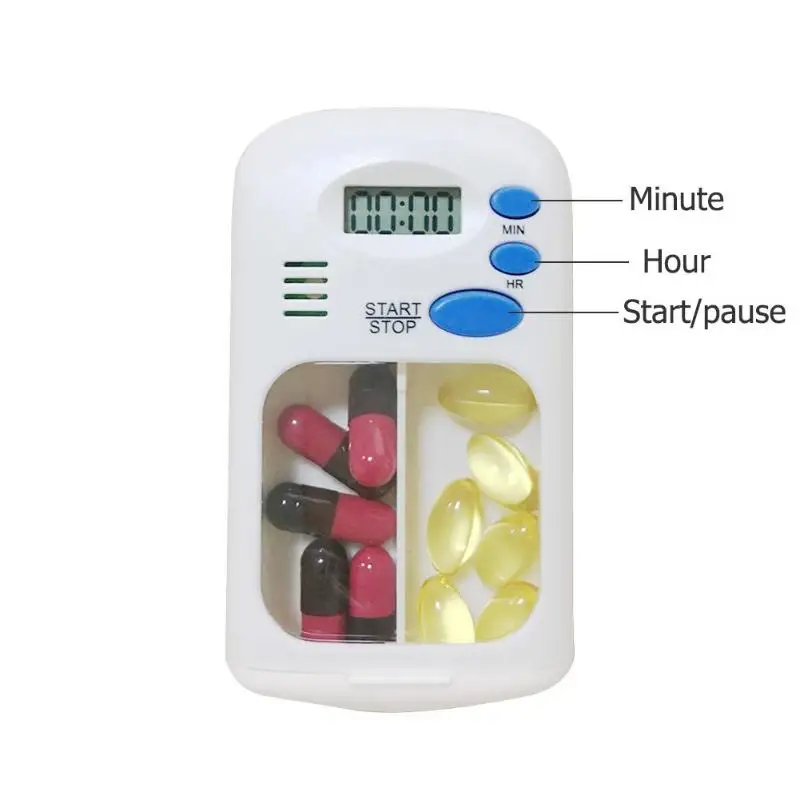 2 сетки Pill Box будильник DIY цифровой портативный Pill Box Органайзер таймер Дорожный Чехол напоминание о времени контейнер для хранения лекарств