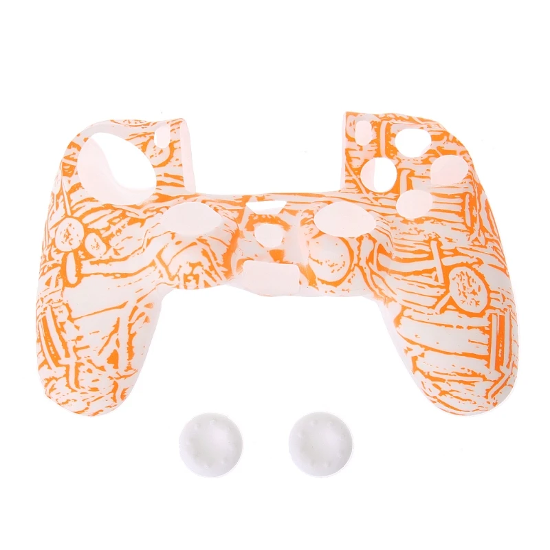 

2019 Brand Anti-Slip Silicone Gamepad Sleeve Cover Case + 2 Joystick Cap For PS4 Controller Gamepad Accessories