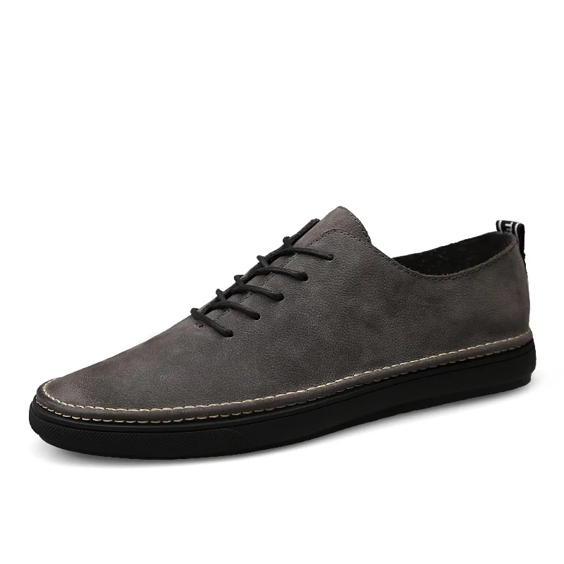 

Autumn New Casual Shoes Mens Leather Flats Lace-Up Shoes Simple Stylish Male Shoes Large Sizes Oxford Shoes For Men 5J9967