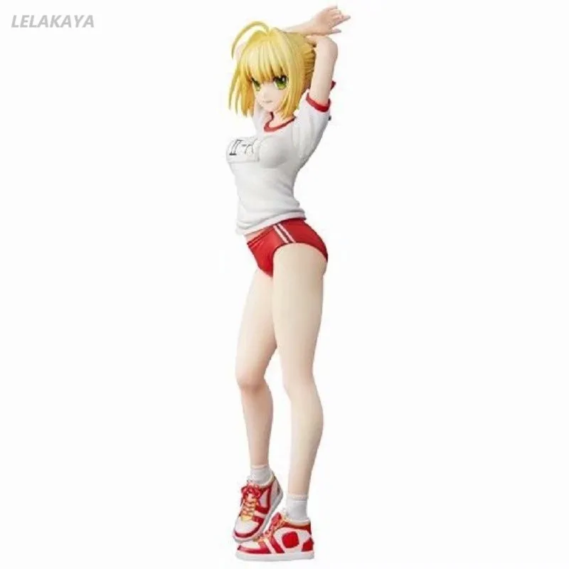 

New Anime Fate/extella Action Figure Saber Nero Claudius Multiplewear Ver Model PVC School Gymnastics Suit Collectible Doll 25cm