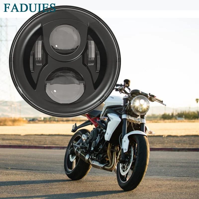 FADUIES Chrome 7 inch Motorcycle Projector Daymaker LED Headlight  for Harley Davidson Headlamp Projection Spot Driving light (2)3