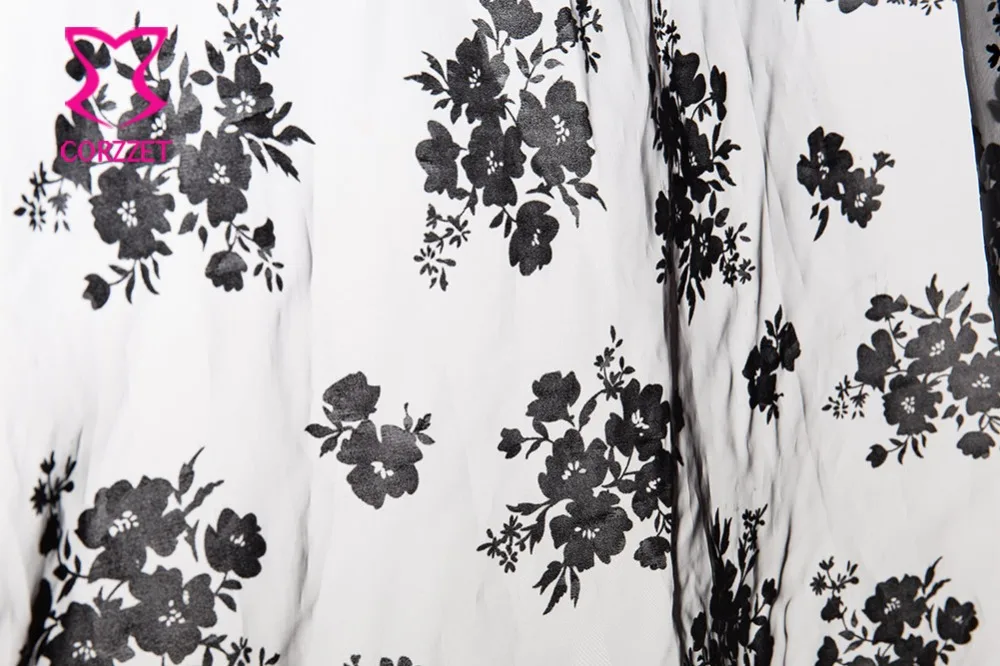 Викторианские черные цветочные шифоновые кружевные Асимметричные псевдостаринные юбки готическая одежда Юбки Женские винтажные сексуальные Клубные платья больших размеров